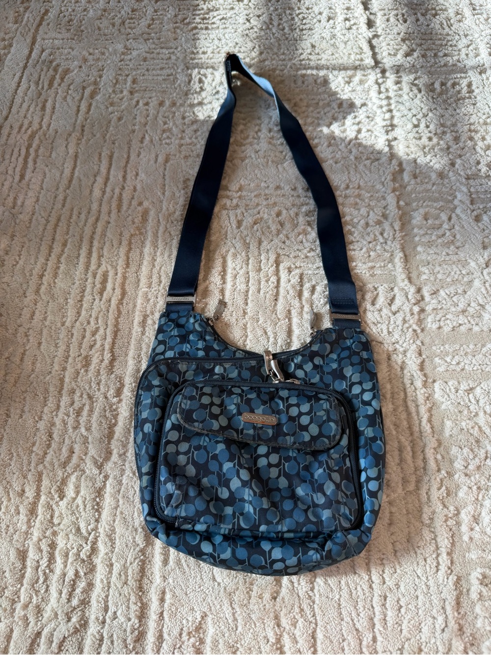 Baggallini Nylon Blue Patterned Crossbody Bag